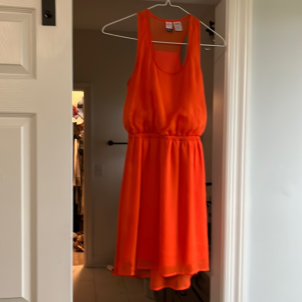 Orange polyester summer dress